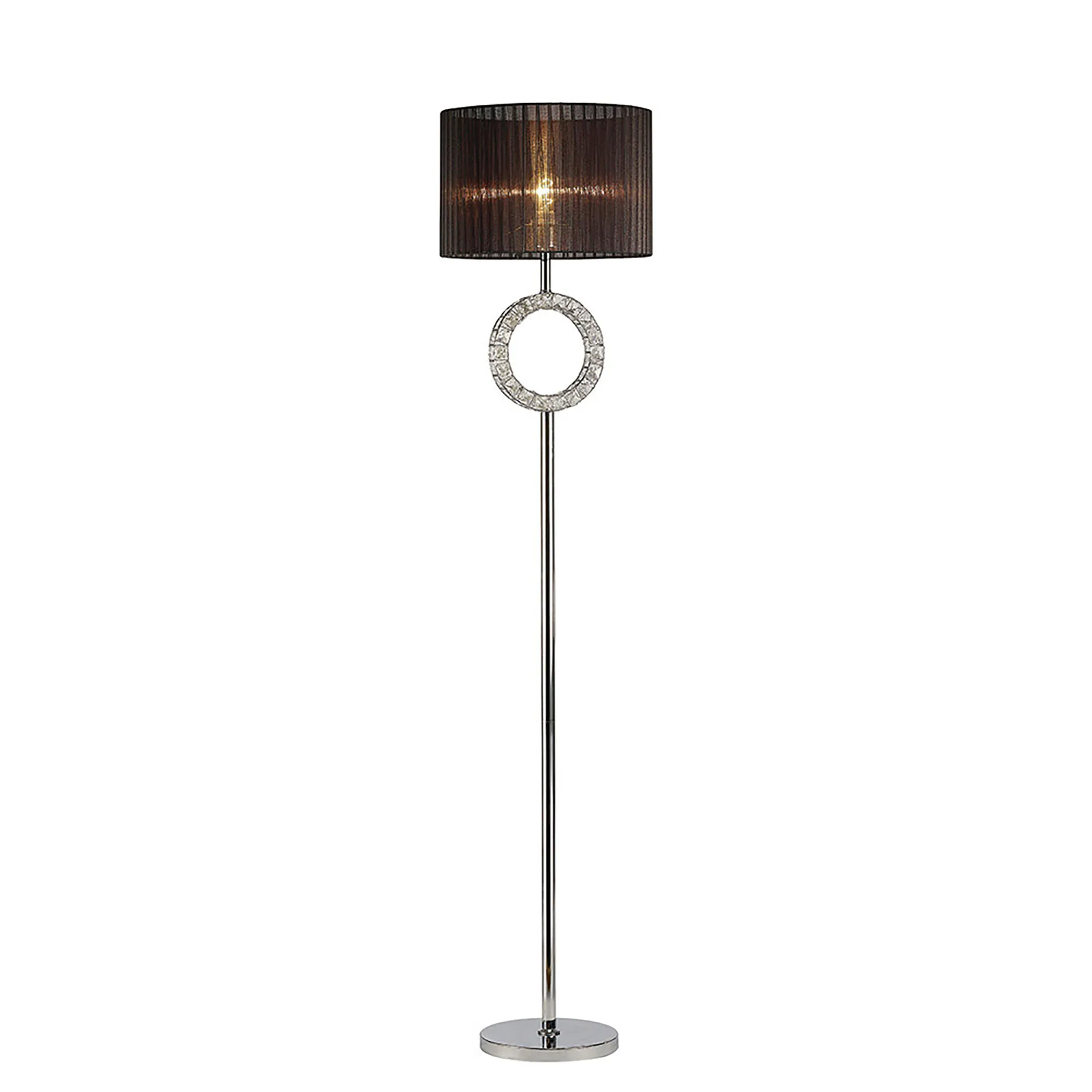 Florence Polished Chrome Crystal Floor Lamps Diyas Shaded Floor Lamps